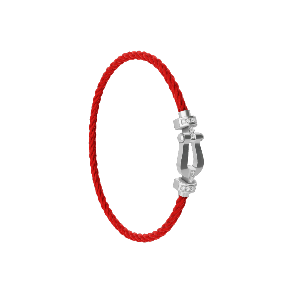 FORCE 10 BRACELET 18K WHITE GOLD AND DIAMONDS MEDIUM MODEL