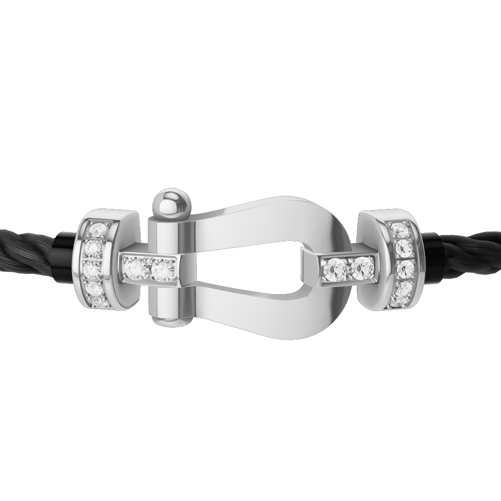 FORCE 10 BRACELET 18K WHITE GOLD AND DIAMONDS MEDIUM MODEL