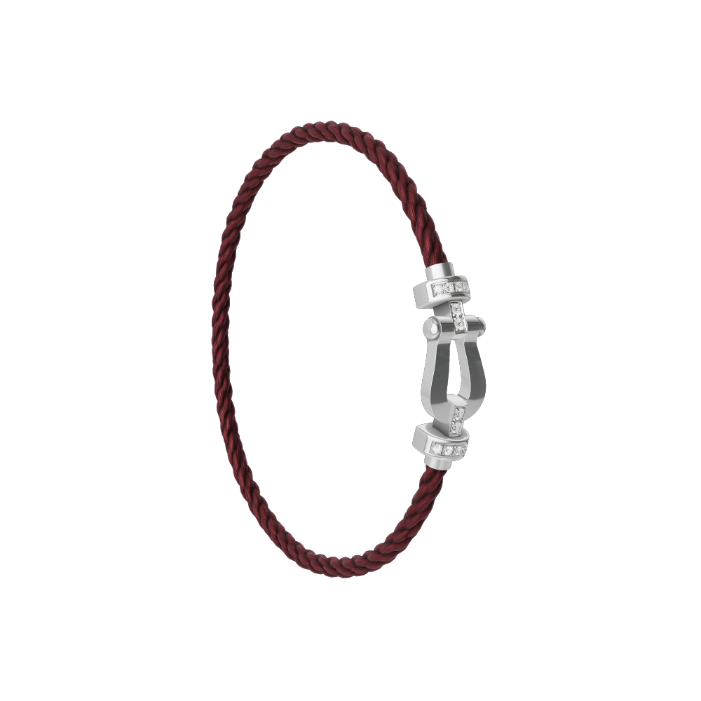FORCE 10 BRACELET 18K WHITE GOLD AND DIAMONDS MEDIUM MODEL