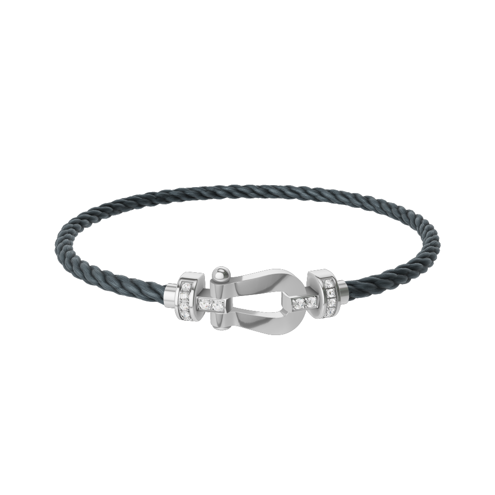FORCE 10 BRACELET 18K WHITE GOLD AND DIAMONDS MEDIUM MODEL