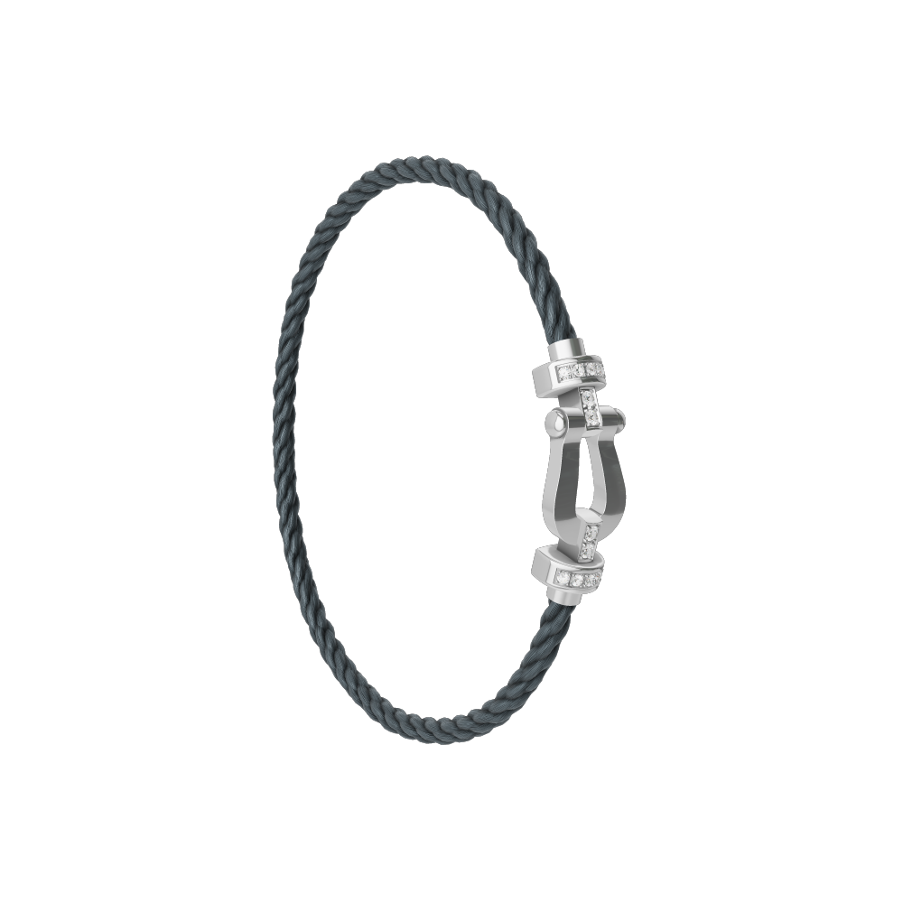 FORCE 10 BRACELET 18K WHITE GOLD AND DIAMONDS MEDIUM MODEL