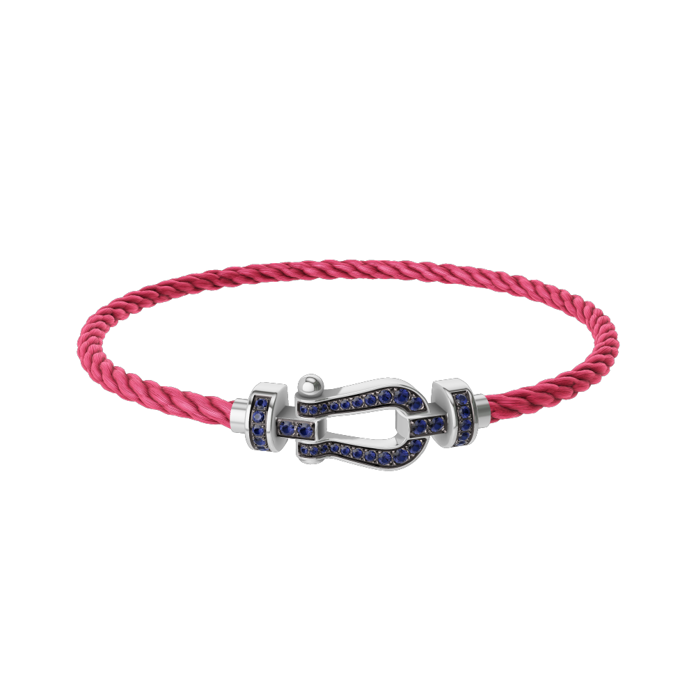 FORCE 10 BRACELET 18K WHITE GOLD AND BLUE SAPPHIRES MEDIUM MODEL