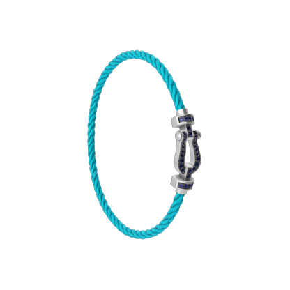 FORCE 10 BRACELET 18K WHITE GOLD AND BLUE SAPPHIRES MEDIUM MODEL