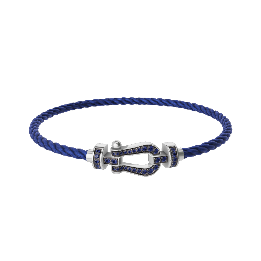 FORCE 10 BRACELET 18K WHITE GOLD AND BLUE SAPPHIRES MEDIUM MODEL
