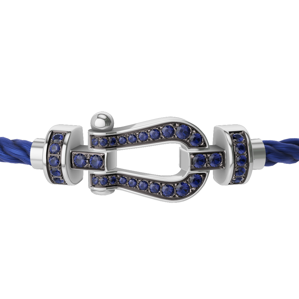 FORCE 10 BRACELET 18K WHITE GOLD AND BLUE SAPPHIRES MEDIUM MODEL