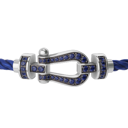 FORCE 10 BRACELET 18K WHITE GOLD AND BLUE SAPPHIRES MEDIUM MODEL