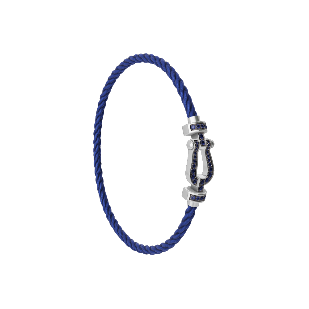 FORCE 10 BRACELET 18K WHITE GOLD AND BLUE SAPPHIRES MEDIUM MODEL