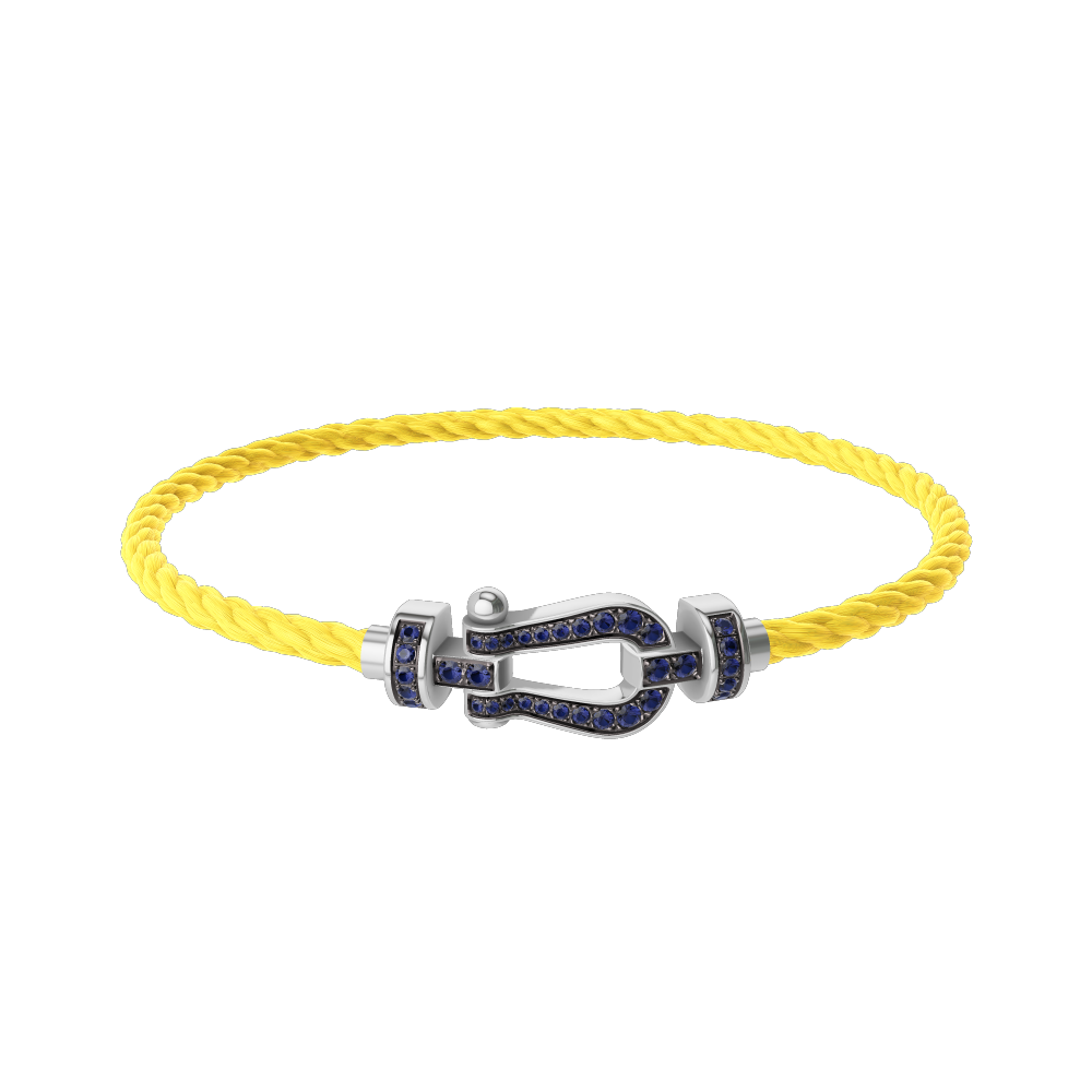 FORCE 10 BRACELET 18K WHITE GOLD AND BLUE SAPPHIRES MEDIUM MODEL