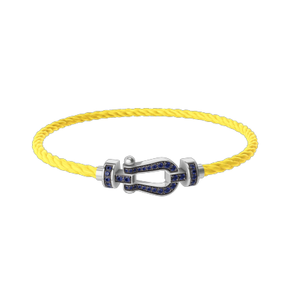 FORCE 10 BRACELET 18K WHITE GOLD AND BLUE SAPPHIRES MEDIUM MODEL