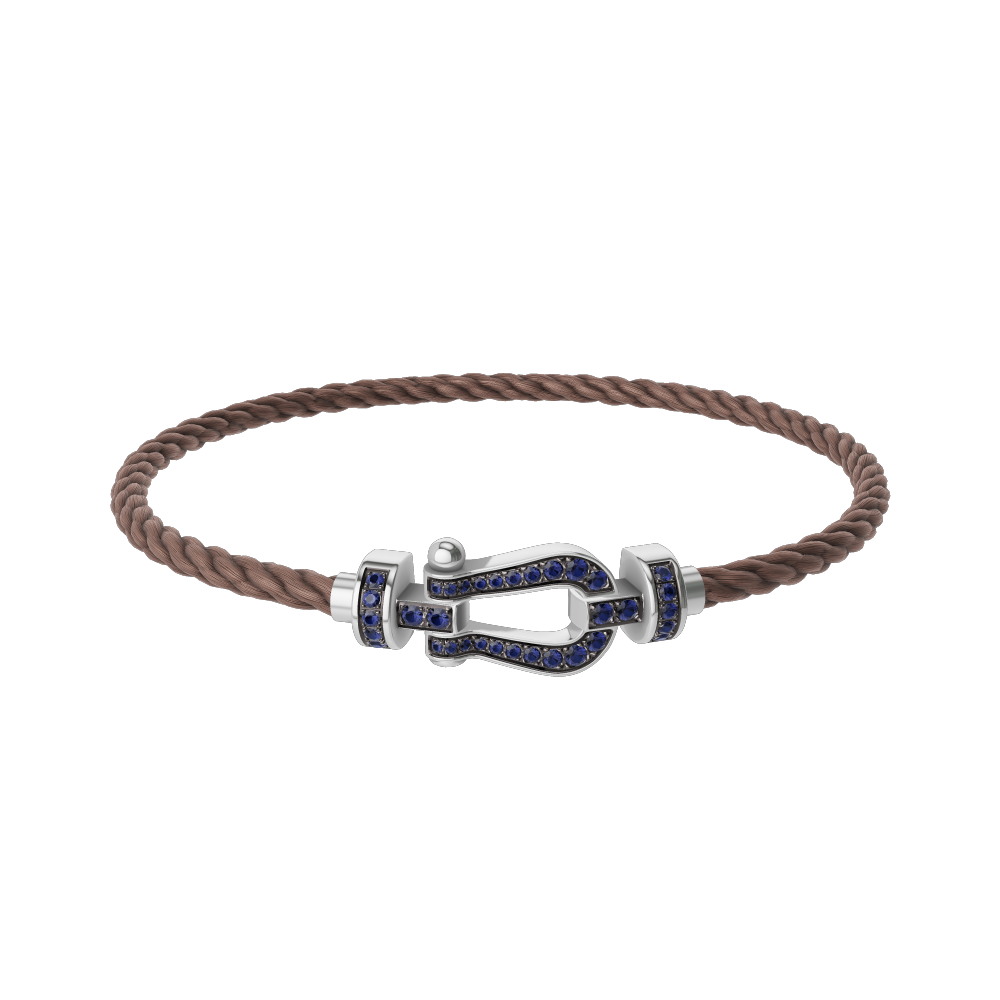 FORCE 10 BRACELET 18K WHITE GOLD AND BLUE SAPPHIRES MEDIUM MODEL
