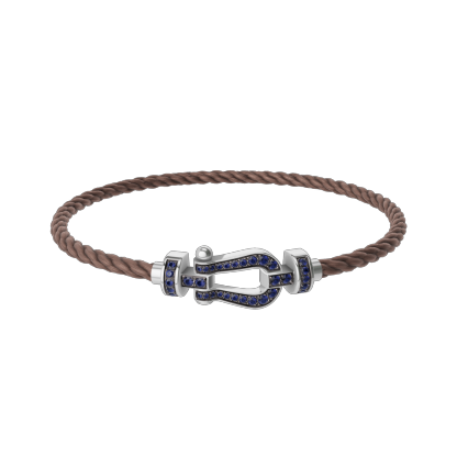 FORCE 10 BRACELET 18K WHITE GOLD AND BLUE SAPPHIRES MEDIUM MODEL