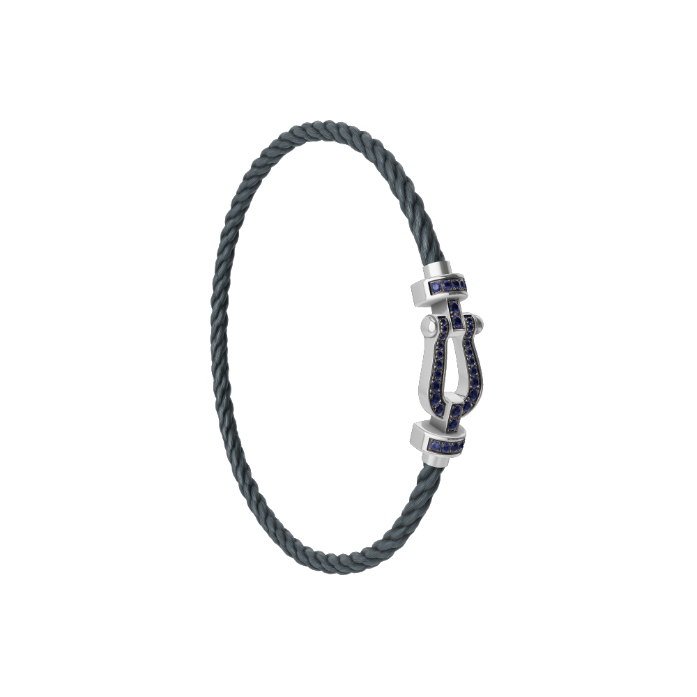 FORCE 10 BRACELET 18K WHITE GOLD AND BLUE SAPPHIRES MEDIUM MODEL