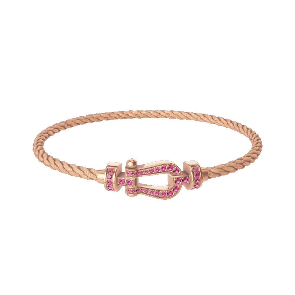 FORCE 10 BRACELET 18K PINK GOLD AND PINK SAPPHIRES MEDIUM MODEL