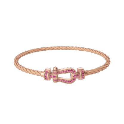 FORCE 10 BRACELET 18K PINK GOLD AND PINK SAPPHIRES MEDIUM MODEL