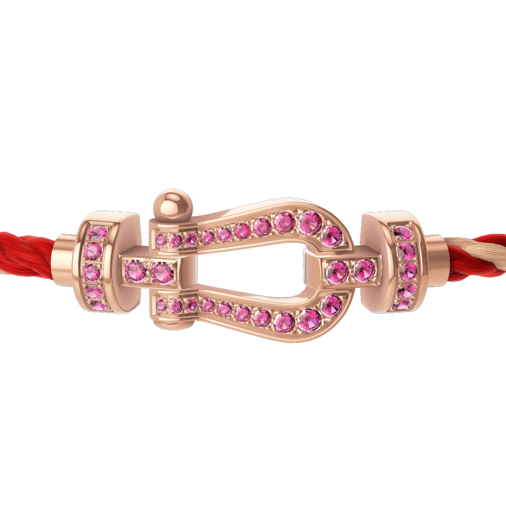 FORCE 10 BRACELET 18K PINK GOLD AND PINK SAPPHIRES MEDIUM MODEL