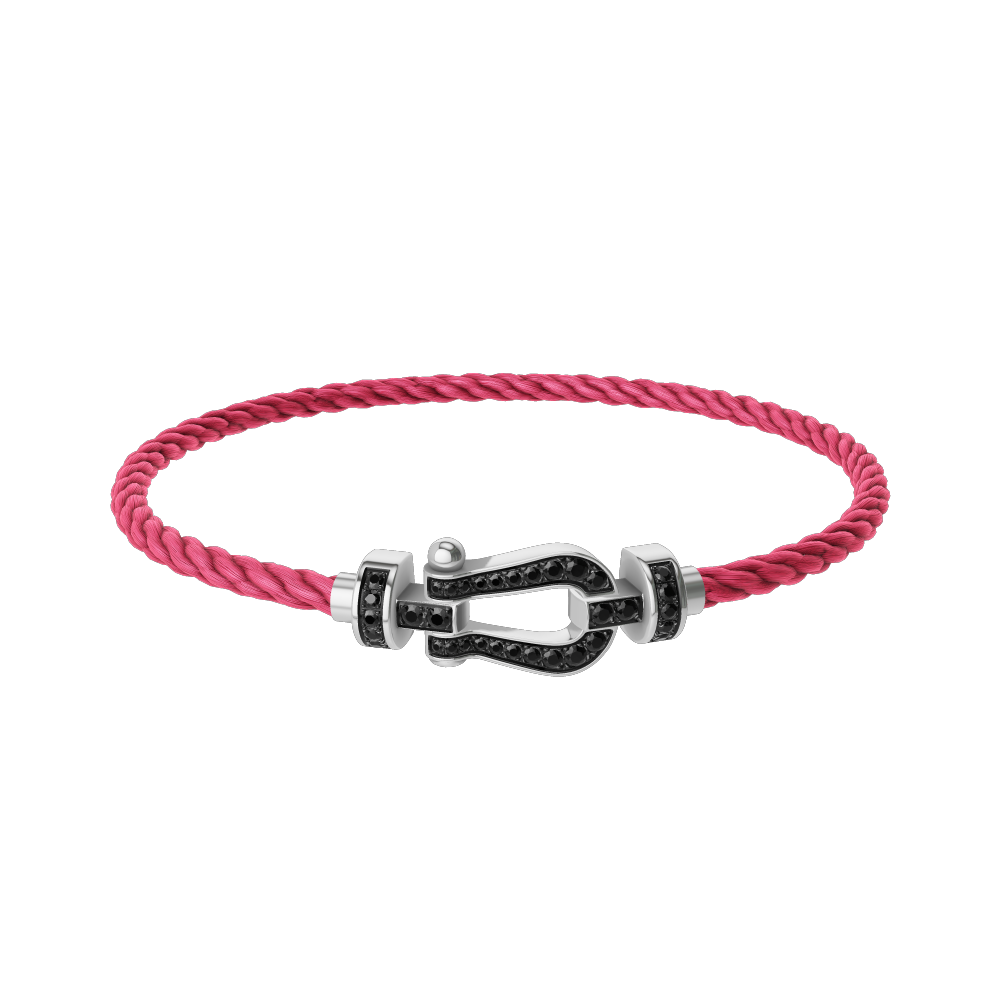 FORCE 10 BRACELET 18K WHITE GOLD AND BLACK DIAMONDS MEDIUM MODEL