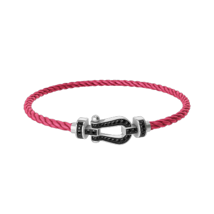 FORCE 10 BRACELET 18K WHITE GOLD AND BLACK DIAMONDS MEDIUM MODEL