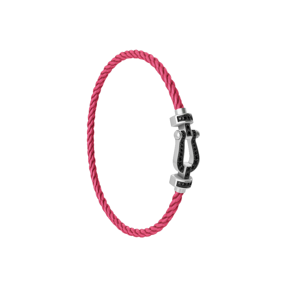 FORCE 10 BRACELET 18K WHITE GOLD AND BLACK DIAMONDS MEDIUM MODEL