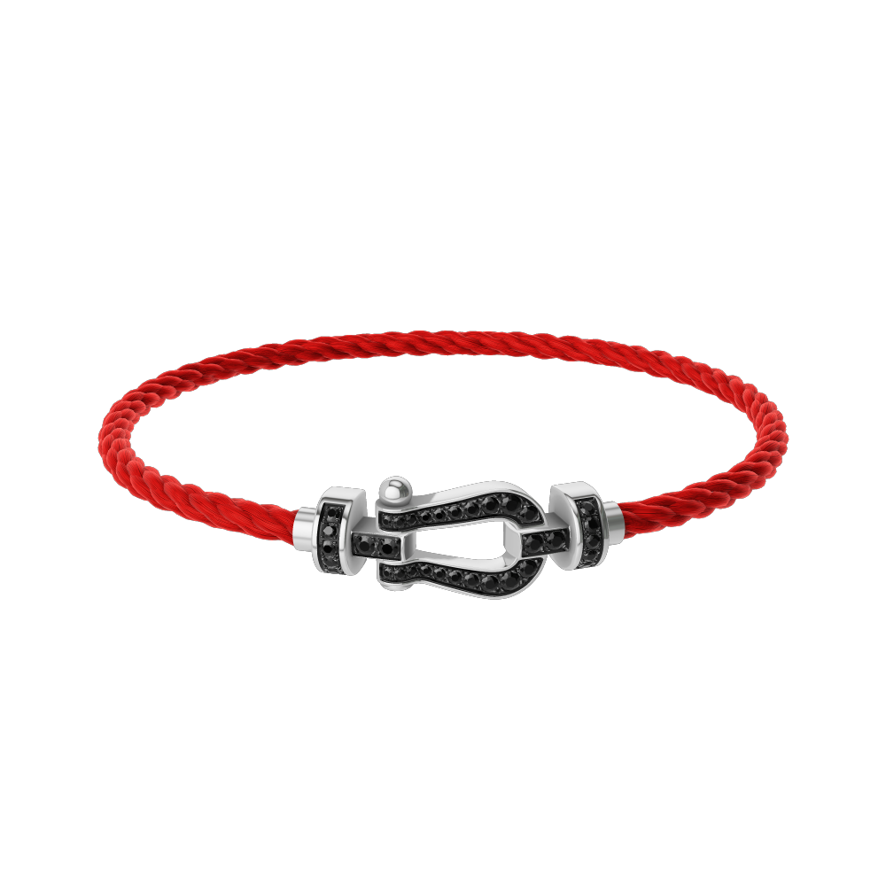 FORCE 10 BRACELET 18K WHITE GOLD AND BLACK DIAMONDS MEDIUM MODEL