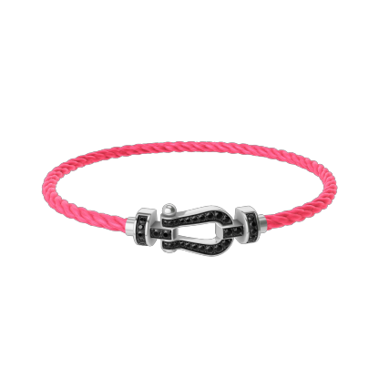 FORCE 10 BRACELET 18K WHITE GOLD AND BLACK DIAMONDS MEDIUM MODEL