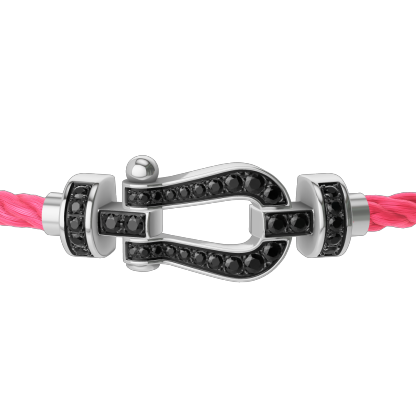 FORCE 10 BRACELET 18K WHITE GOLD AND BLACK DIAMONDS MEDIUM MODEL