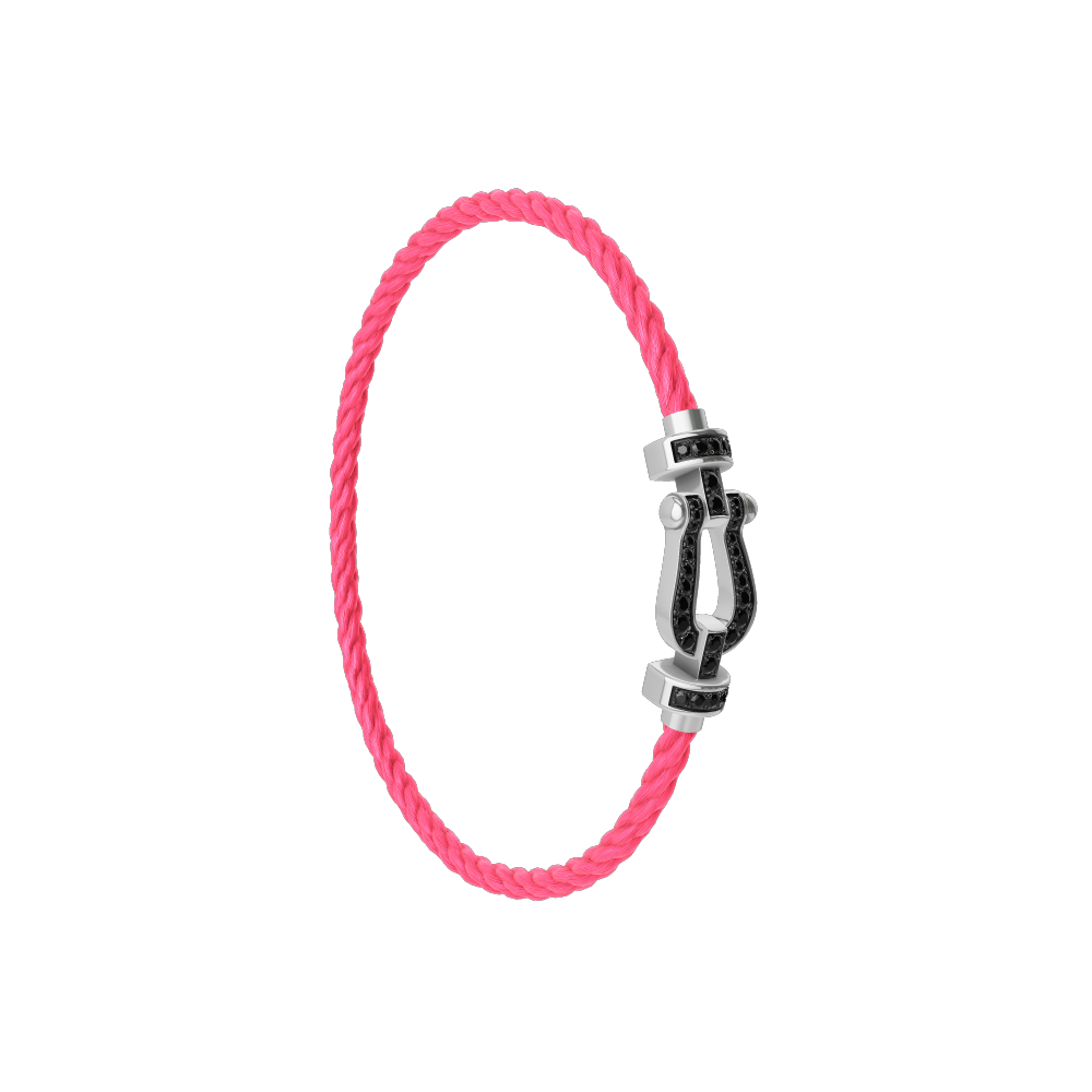 FORCE 10 BRACELET 18K WHITE GOLD AND BLACK DIAMONDS MEDIUM MODEL