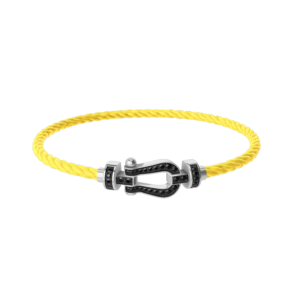Force 10 bracelet 18k white gold and black diamonds medium model