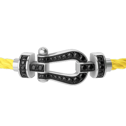 Force 10 bracelet 18k white gold and black diamonds medium model