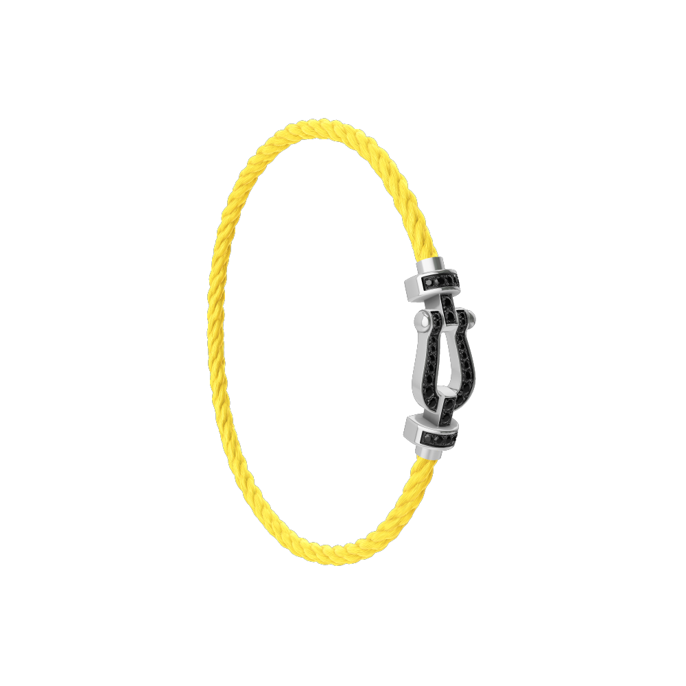 Force 10 bracelet 18k white gold and black diamonds medium model