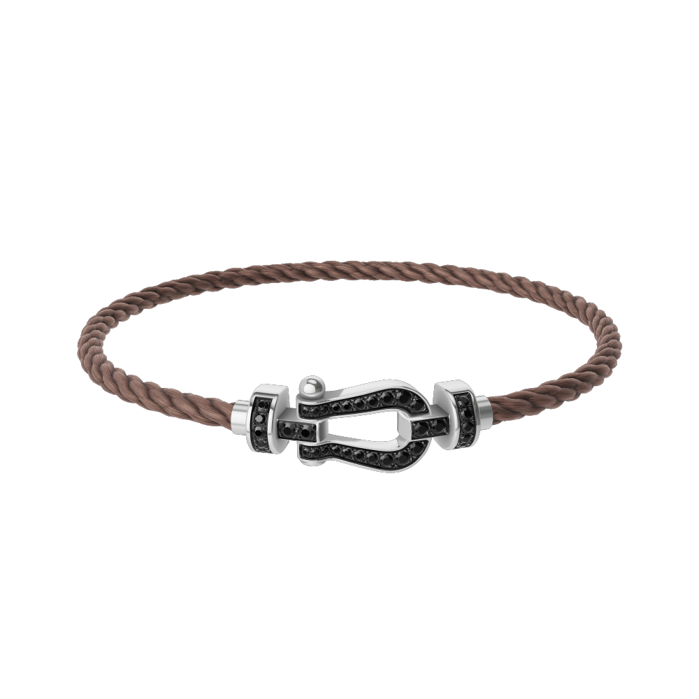 FORCE 10 BRACELET 18K WHITE GOLD AND BLACK DIAMONDS MEDIUM MODEL