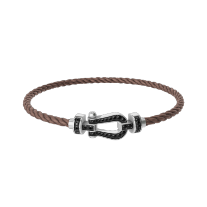 FORCE 10 BRACELET 18K WHITE GOLD AND BLACK DIAMONDS MEDIUM MODEL