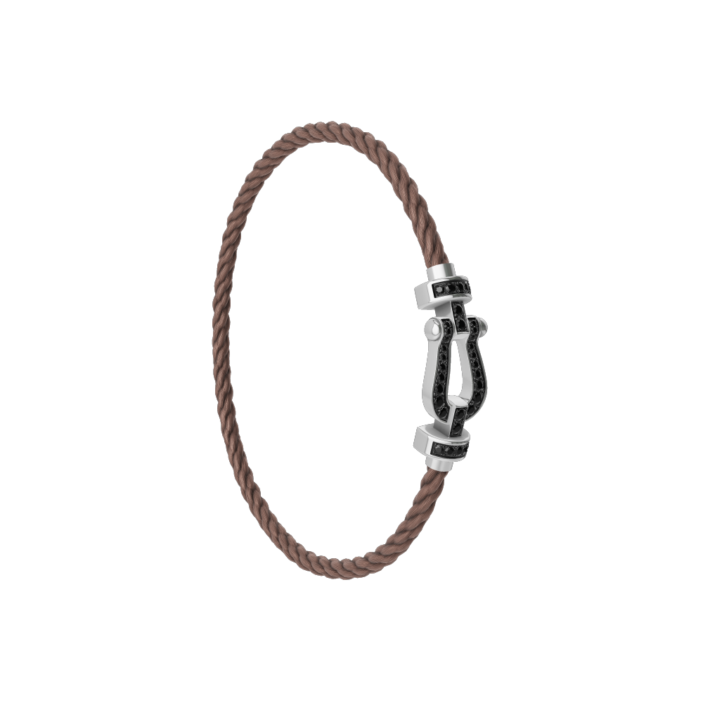 FORCE 10 BRACELET 18K WHITE GOLD AND BLACK DIAMONDS MEDIUM MODEL