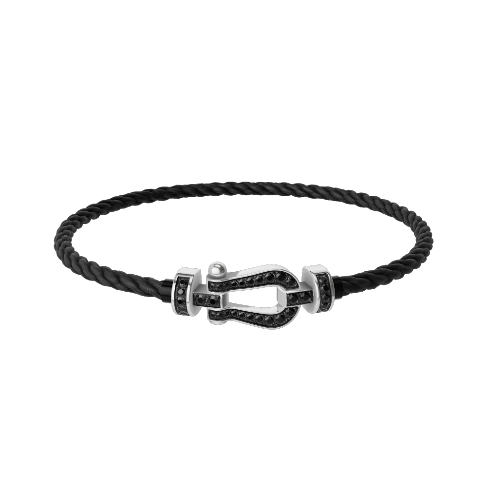 FORCE 10 BRACELET 18K WHITE GOLD AND BLACK DIAMONDS MEDIUM MODE
