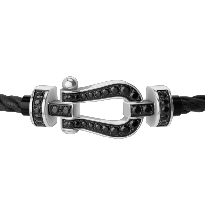 FORCE 10 BRACELET 18K WHITE GOLD AND BLACK DIAMONDS MEDIUM MODE