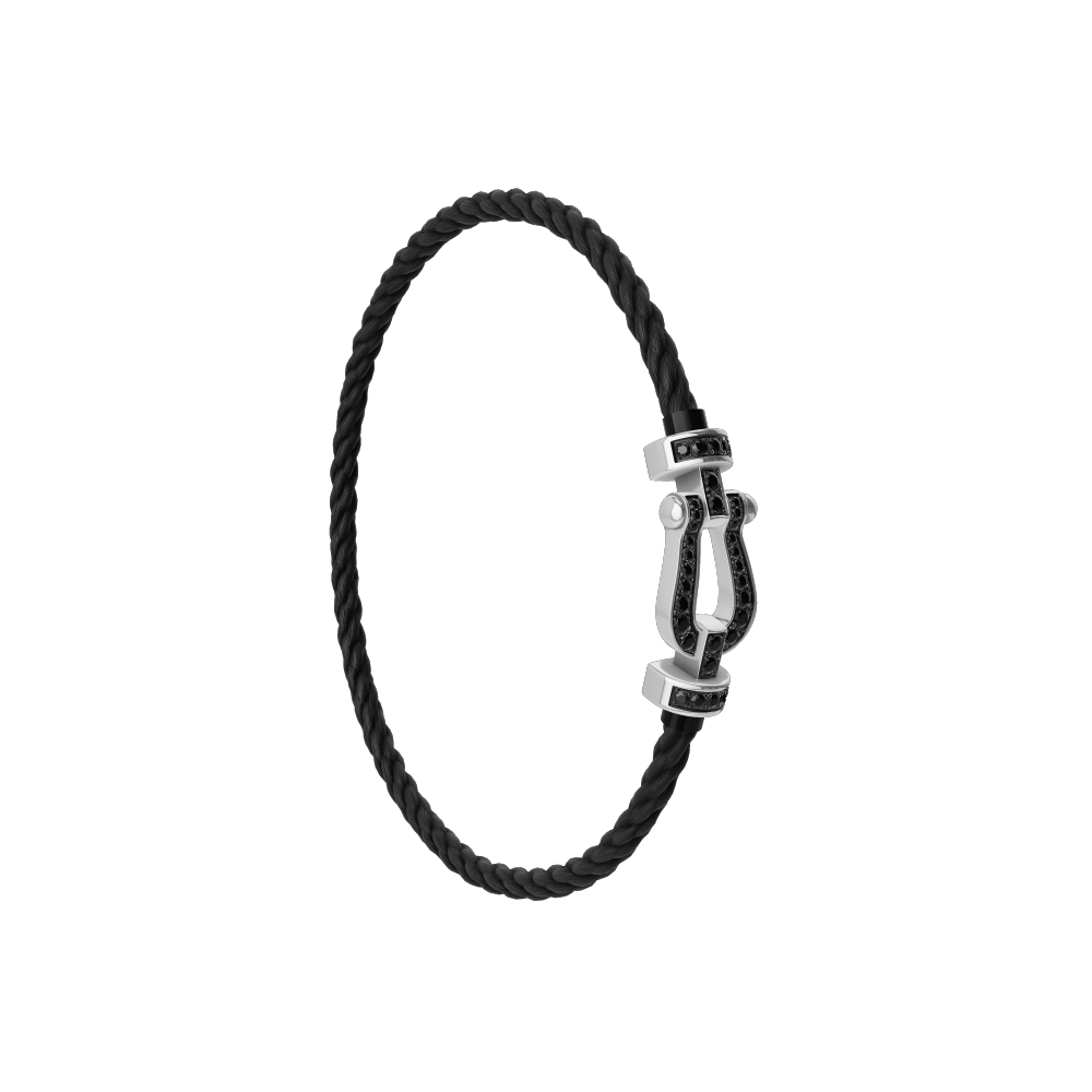 FORCE 10 BRACELET 18K WHITE GOLD AND BLACK DIAMONDS MEDIUM MODE