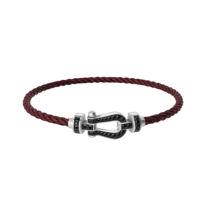 FORCE 10 BRACELET 18K WHITE GOLD AND BLACK DIAMONDS MEDIUM MODEL
