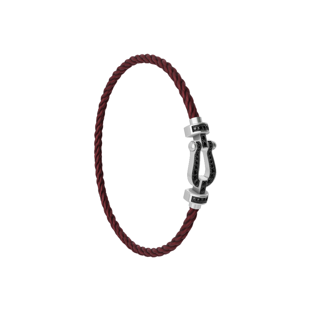 FORCE 10 BRACELET 18K WHITE GOLD AND BLACK DIAMONDS MEDIUM MODEL