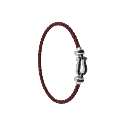 FORCE 10 BRACELET 18K WHITE GOLD AND BLACK DIAMONDS MEDIUM MODEL