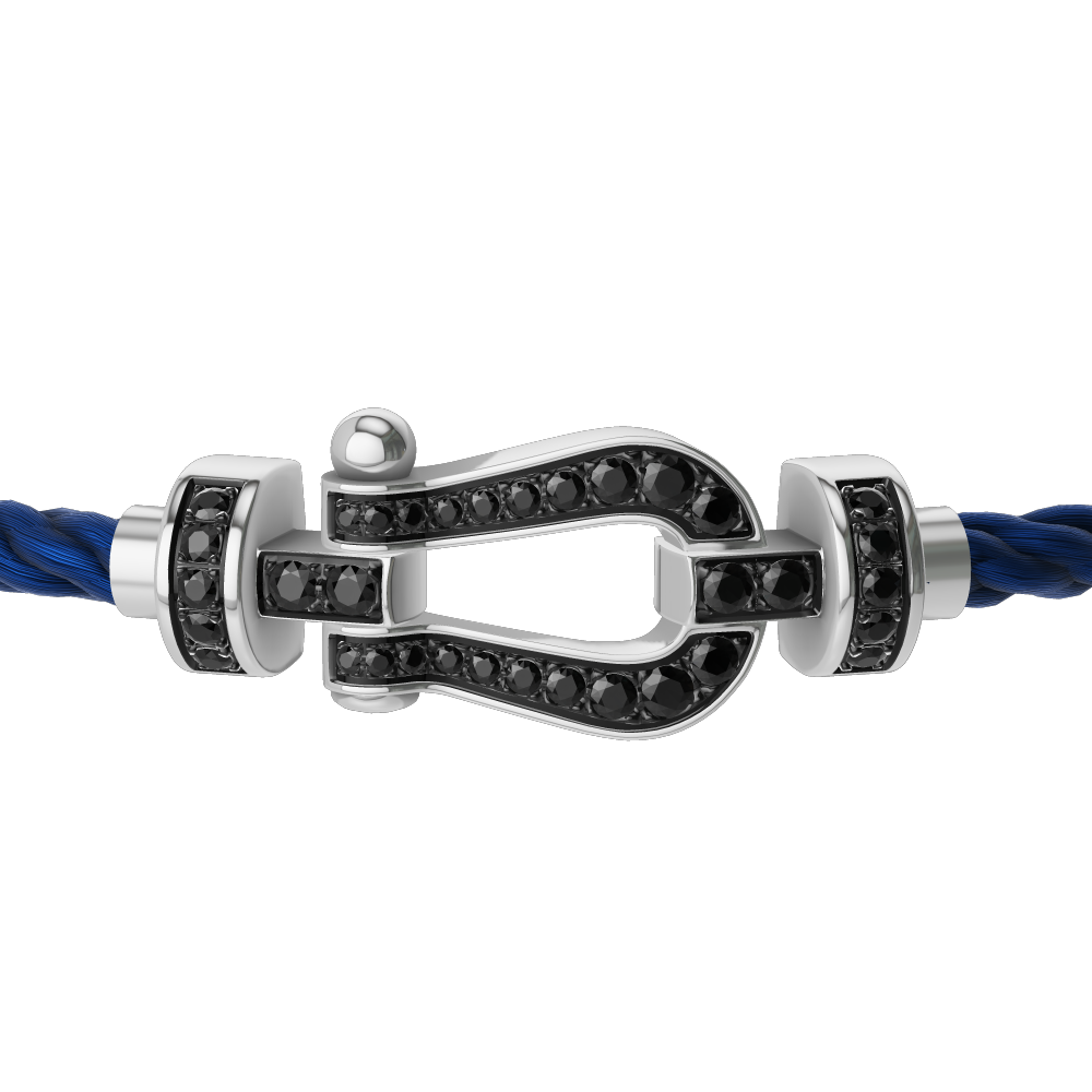 Force 10 bracelet 18k white gold and black diamonds medium model