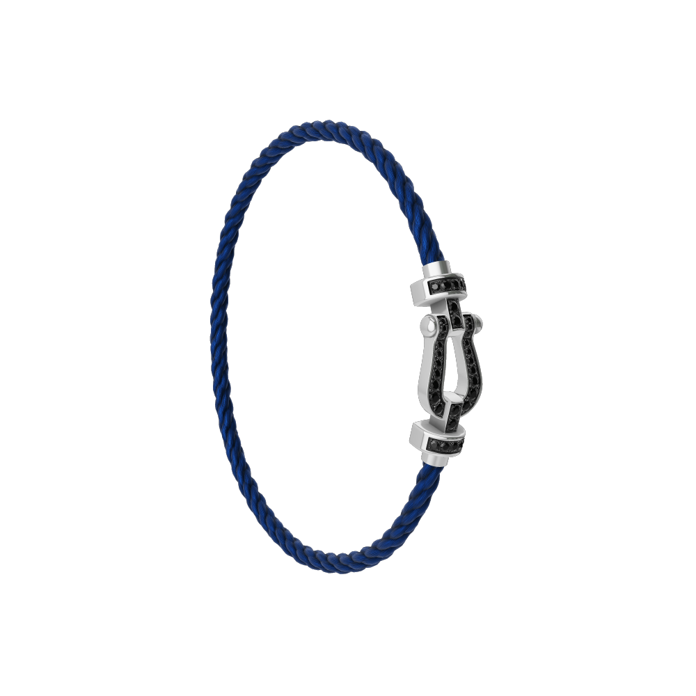 Force 10 bracelet 18k white gold and black diamonds medium model