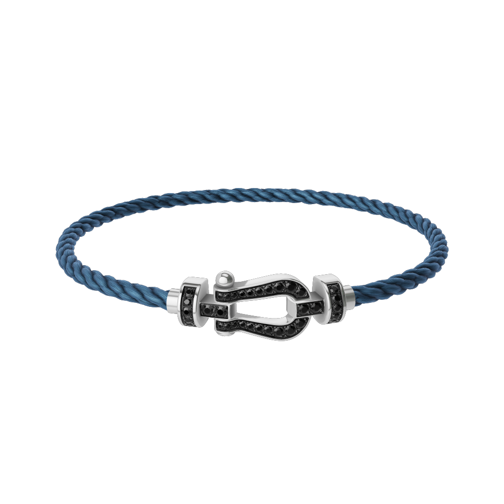 FORCE 10 BRACELET 18K WHITE GOLD AND BLACK DIAMONDS MEDIUM MODEL