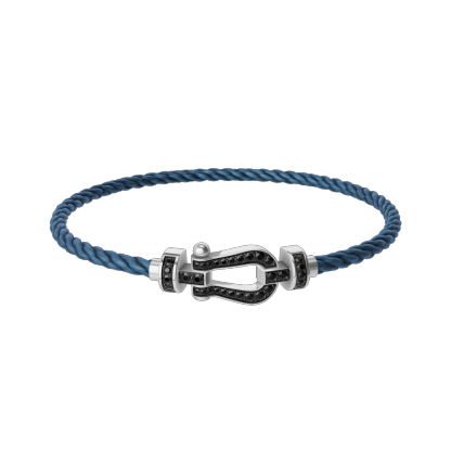 FORCE 10 BRACELET 18K WHITE GOLD AND BLACK DIAMONDS MEDIUM MODEL