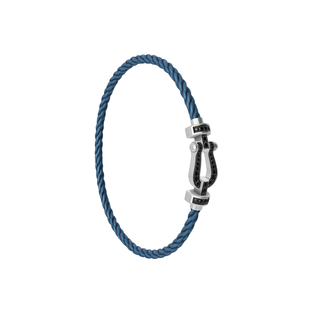 FORCE 10 BRACELET 18K WHITE GOLD AND BLACK DIAMONDS MEDIUM MODEL