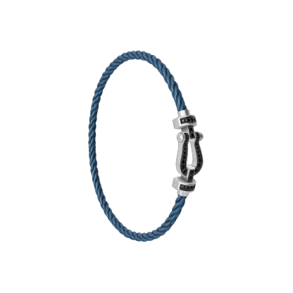 FORCE 10 BRACELET 18K WHITE GOLD AND BLACK DIAMONDS MEDIUM MODEL