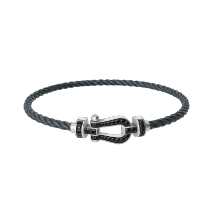Force 10 bracelet 18k white gold and black diamonds medium model