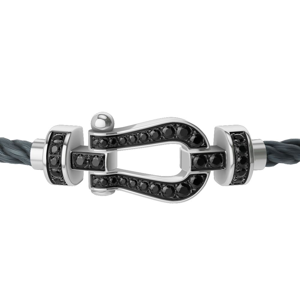 Force 10 bracelet 18k white gold and black diamonds medium model