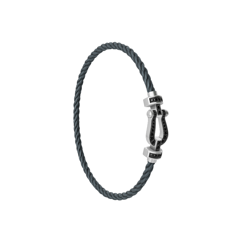 Force 10 bracelet 18k white gold and black diamonds medium model