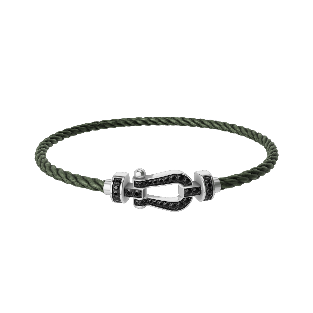 FORCE 10 BRACELET 18K WHITE GOLD AND BLACK DIAMONDS MEDIUM MODEL