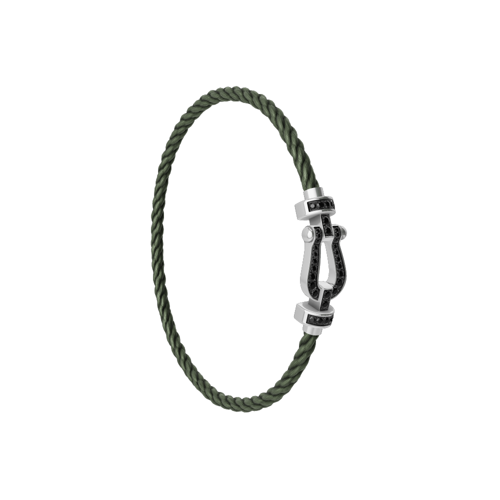 FORCE 10 BRACELET 18K WHITE GOLD AND BLACK DIAMONDS MEDIUM MODEL