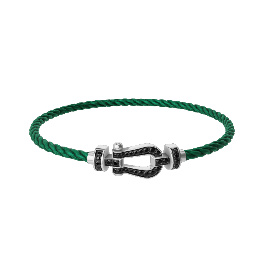 FORCE 10 BRACELET 18K WHITE GOLD AND BLACK DIAMONDS MEDIUM MODEL
